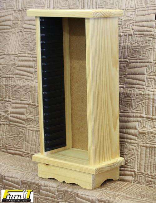 DVD Rack - SHORT (18 DVD's) - SOLID WOOD (NATURAL)