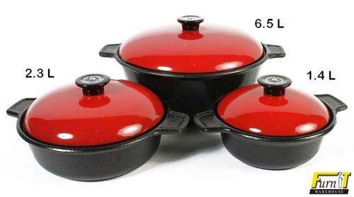 Chef Supreme VALUE pack POTS/Casseroles - 3 x Cast Iron Pots