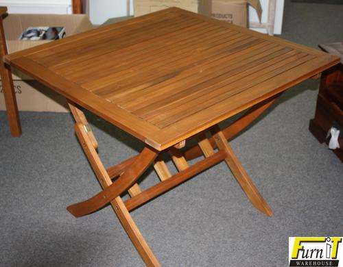 SQUARE 90cm x 90cm Table (FOLDING) - Hardwood - Outdoor