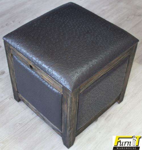 Small Ottoman (Faux (PU) leather) "Dark Ostrich"