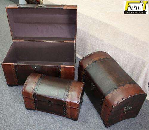 Trunk SET 3 pc (Faux leather) "Classic style"