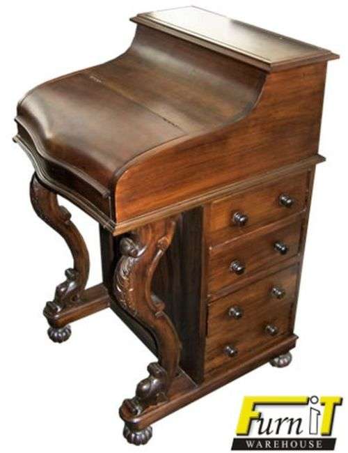 Davenport Writing Bureau with SECRET Compartments - SOLID WOOD - TOP Quality!