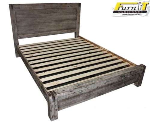 GABRIEL Queen Bedroom Set (6 Piece) - FREE DELIVERY - Solid wood - Wire Brush White wash