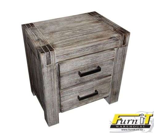 GABRIEL Queen Bedroom Set (6 Piece) - FREE DELIVERY - Solid wood - Wire Brush White wash