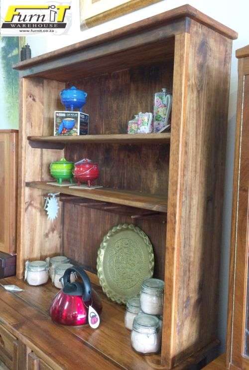 Rustic Buffet & Hutch ("Koskas") - 2 drawers, 2 Doors, Shelves - SOLID WOOD