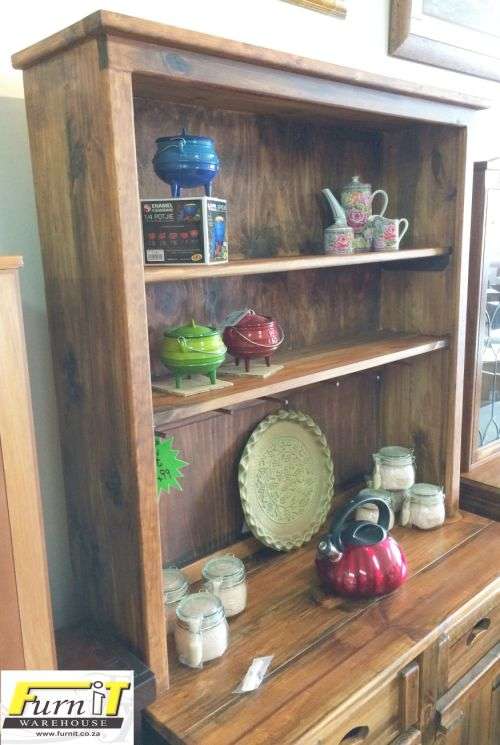 Rustic Buffet & Hutch ("Koskas") - 2 drawers, 2 Doors, Shelves - SOLID WOOD