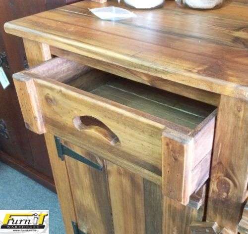 Rustic Buffet & Hutch ("Koskas") - 2 drawers, 2 Doors, Shelves - SOLID WOOD