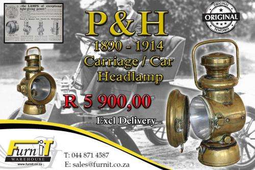 Powell & Hanmer 1890 - 1914 Carriage / Car Headlamp - ORIGINAL - Highly Collectable - Brass