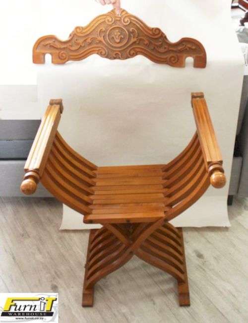 Antique Italian SAVONAROLA X Folding Chair - Highly Collectable - Walnut