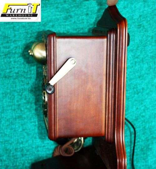 Telkom Vintage Style Telephone - Wall Mount - Wood - Working