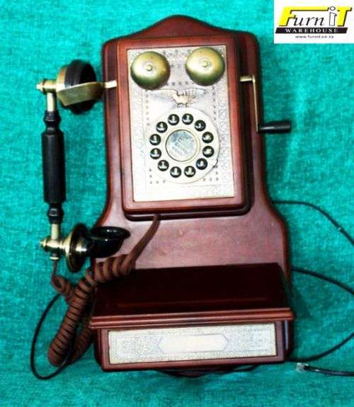 Telkom Vintage Style Telephone - Wall Mount - Wood - Working