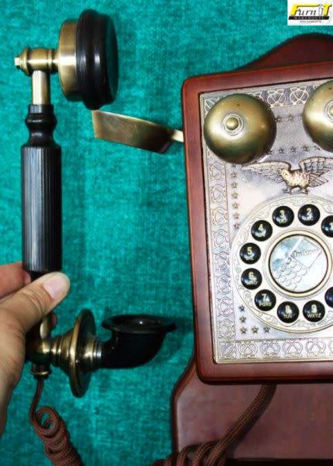 Telkom Vintage Style Telephone - Wall Mount - Wood - Working