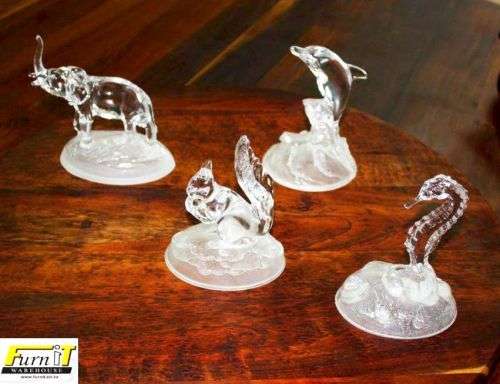Lead Crystal ELEPHANT / frosted base - Cristal d'Arques France - Original