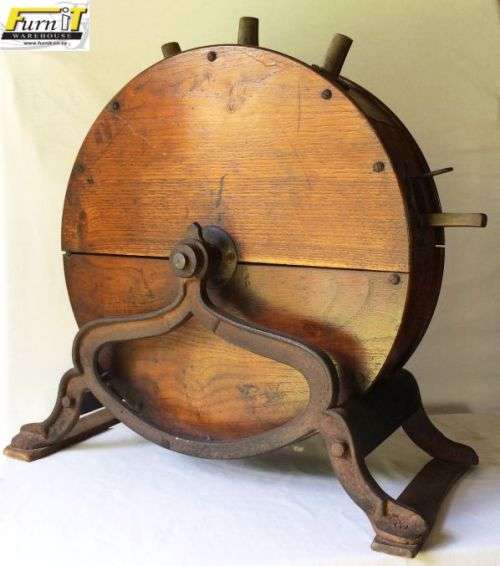 Antique WARREN'S Rotary Knife Cleaner - 1800's - Iron / Wood / Brass - VERY RARE