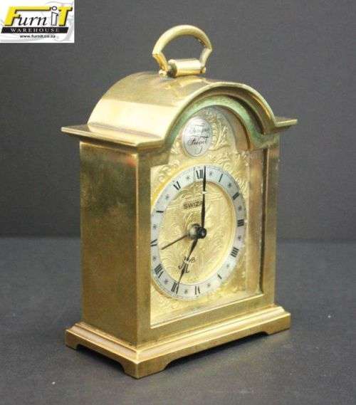 SWIZA 8 Brass Clock - From the "Royal" range with " Florentine dial" - Small - Not working