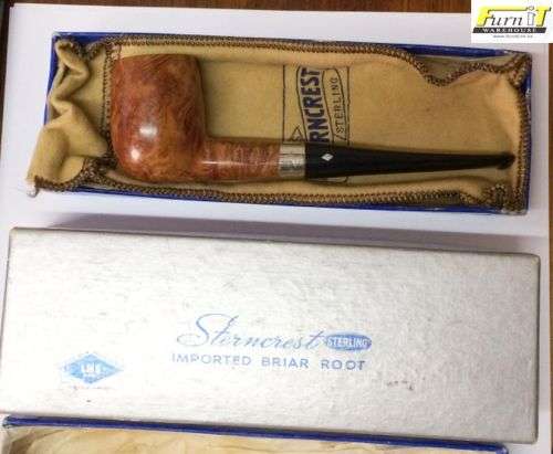 Sterncrest Sterling Imported Briar Root (LHS) smoking pipe - Unused - RARE!