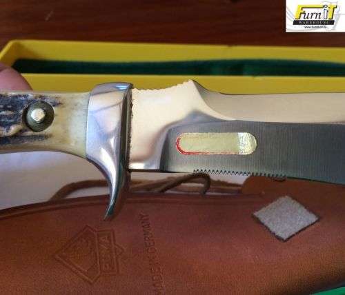 VINTAGE PUMA WHITE HUNTER #6377 KNIFE With Leather Sheath & Box - RARE - 1970's - Highly Collectable