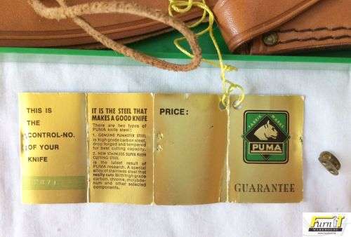 VINTAGE PUMA WHITE HUNTER #6377 KNIFE With Leather Sheath & Box - RARE - 1970's - Highly Collectable