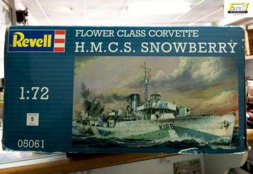 Revell Flower Class Corvette H.M.C.S. SNOWBERRY - Ship Model. Scale 1:72 - Original Box