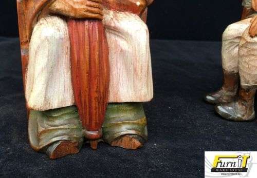 Bookends: Wood carved and hand painted - Beautiful - Highly Collectable