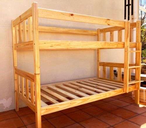 ANDREA BUNK BED - Solid wood NATURAL finish - Strong construction - Export Quality