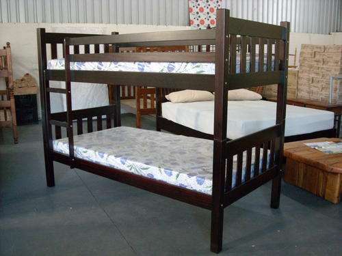 Bunk Bed (Pine) - Mahogany Finish (excl. Mattresses)