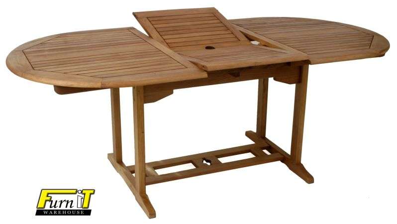 Oval EXTENDABLE TABLE 150/200- 4-6 or 8 seater - Hardwood - Outdoor