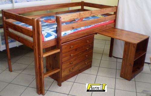 Midi Sleeper bed + Desk + Bookshelves (Matt. & Drawer chest excl)