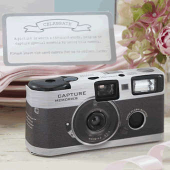 Vintage Lace disposable wedding cameras