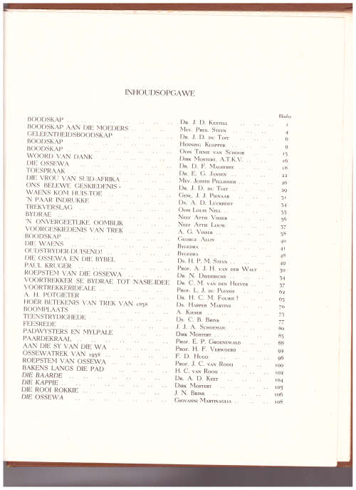 GEDENKBOEK VAN DIE OSSEWATREK 1838-1938