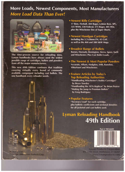 LYMAN RELOADING HANDBOOK