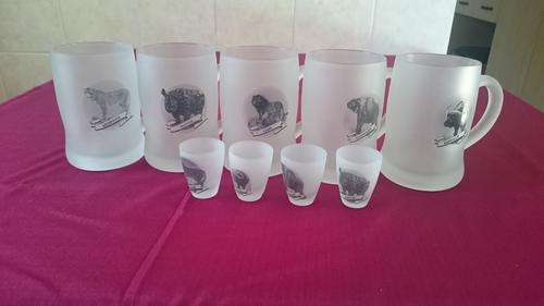 Big Five Beer Mugs & Four matching Shooters