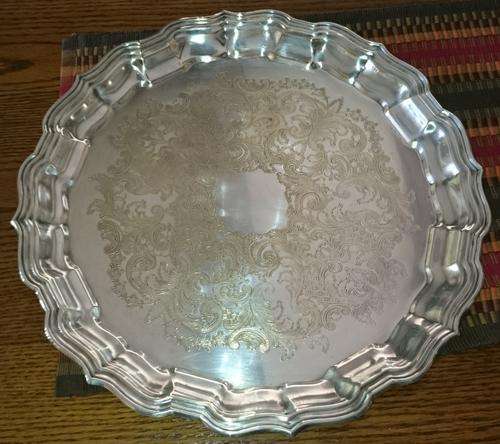 SILVER PLATED ROUND TRAY