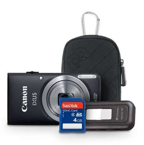 Canon IXUS 145 Digital Camera Value Bundle Black 16MP 8X