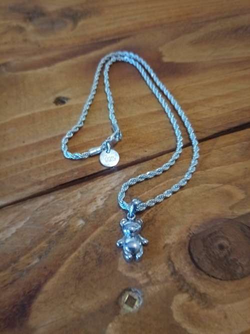 Sterling Silver Pendant with two Natural Diamonds and Chain - Just Beautiful!