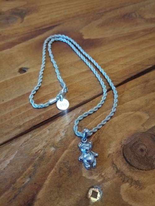 Sterling Silver Pendant with two Natural Diamonds and Chain - Just Beautiful!