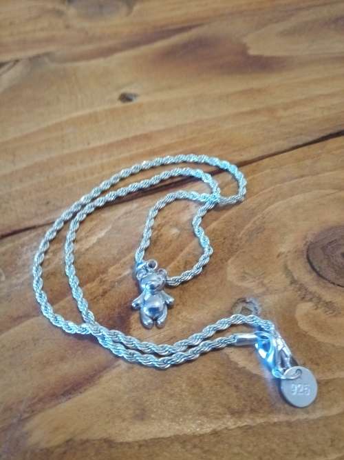 Sterling Silver Pendant with two Natural Diamonds and Chain - Just Beautiful!