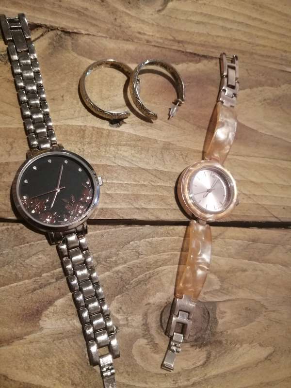 Two Ladies Watches and Earing Set - COMBO