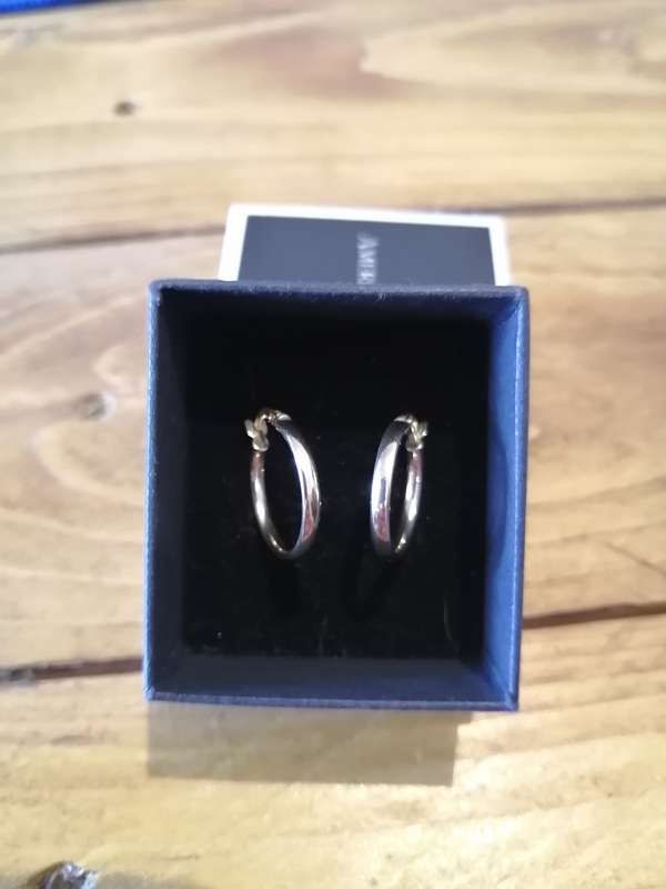 Gold Hoop Earrings - Stamped 375
