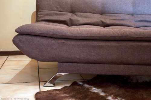FABRIC Sleeper Couch DARK BROWN