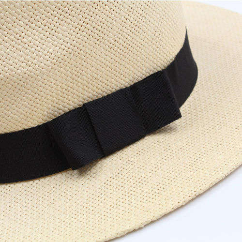 (FREE SHIPPING) Panama fedora Summer Beach straw cream white sun hat men women man woman