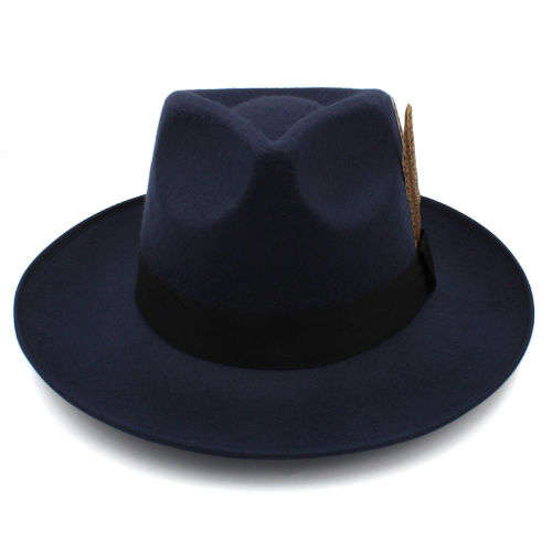 (FREE SHIPPING) Panama fedora wide brim Sombrero beach summer cool sunhat FOR MEN WOMEN (Blue)