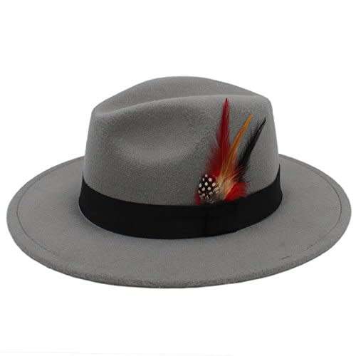 Panama fedora wide brim Sombrero beach summer cool Hat(Grey)
