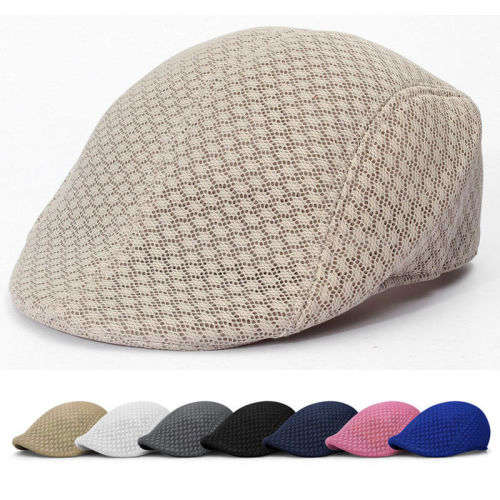 Classic Mesh Ivy Newsboy Ivy Cap Hat Crochet Driving Golf Ventair Ivy Gatsby cap Men Women