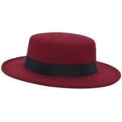 Panama Fedora round top summer spring beach party sun hat for men women red and black
