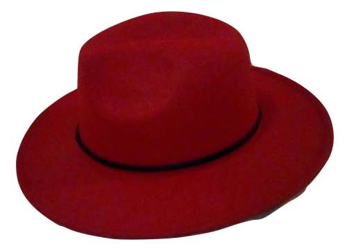 Unisex men women fedora panama Fedora Wide Brim Wool Felt Hat sun hat with loose rope (RED)