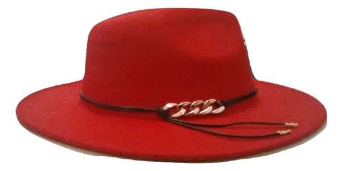 Unisex men women fedora panama Fedora Wide Brim Wool Felt Hat sun hat with loose rope (RED)