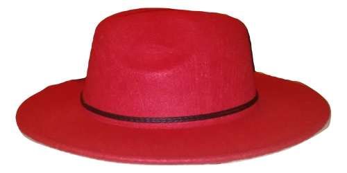 Unisex men women fedora panama Fedora Wide Brim Wool Felt Hat sun hat with loose rope (RED)