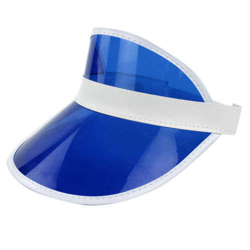 1980's Golf Tennis Unisex Sun Visor Poker Hat Pastic Party Retro Neon Hat Headband Cap