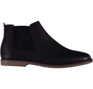 (MANCINI) Grady Mens Black Chelsea formal casual boots (Black and brown)